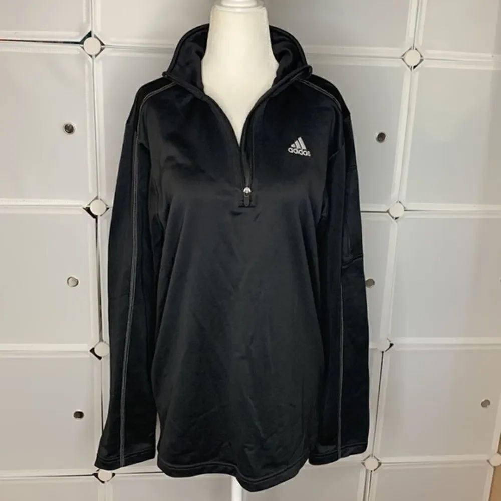 Adidas Black 1/4 Zip Long Sleeve Pullover Size Small